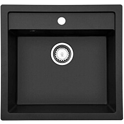Keittiöallas Lavabo Jupiter 60, 556x526mm, komposiitti, musta/kromi