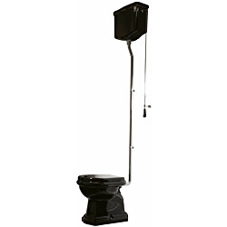 WC-istuin Lavabo Retro High, P-lukko, kromiputki, kiiltävä musta