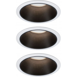 LED-Alasvalosetti Paulmann Cole, 3-osainen, IP44, 2700K, valkoinen/mattamusta