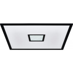 LED-Plafondi Eglo Bordonara, 36W, 59,5x59,5cm, kaukosäädin, RGBW, musta/valkoinen