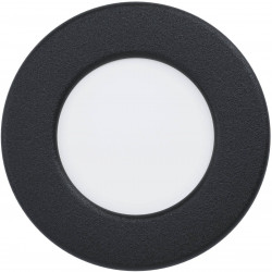 LED-Upotettava plafondi Eglo Fueva 5, Ø8,6cm, 3000K, musta, pyöreä, vaihdettava LED