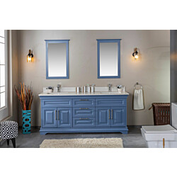 Kylpyhuoneryhmä Linento Bathroom Huron 72 Blue kaksi allasta ja peiliä