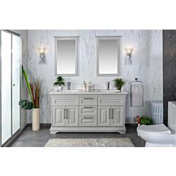 Kylpyhuoneryhmä Linento Bathroom Huron 60 Grey kaksi allasta ja peiliä
