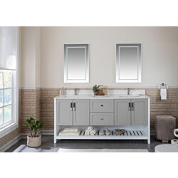 Kylpyhuoneryhmä Linento Bathroom Yampa 72 Grey kaksi allasta ja peiliä