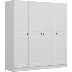 Vaatekaappi Linento Furniture Kale Mebran 4008 190x180cm valkoinen