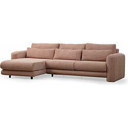 Kulmasohva Linento Furniture Lily vasenkätinen 3-istuttava vaaleanpunainen
