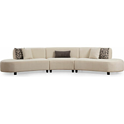 Sohva Linento Furniture Pars L1-01-1R kaareva 5-istuttava kerma