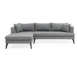 Divaanisohva Linento Furniture Bobo, 3-istuttava, vasen, vaaleanharmaa