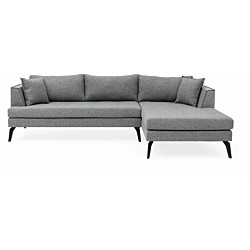 Divaanisohva Linento Furniture Bobo, 3-istuttava, oikea, vaaleanharmaa