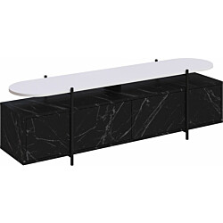 TV-taso Linento Furniture Hanley musta/valkoinen