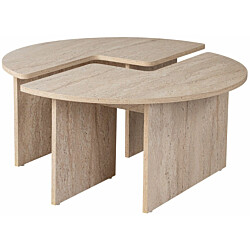 Sohvapöytä Linento Furniture Moira Ø90cm 2-osainen travertiini