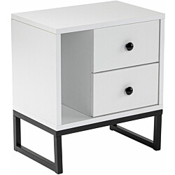 Yöpöytä Linento Furniture Glimmer metallijalat valkoinen/musta