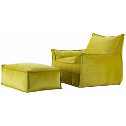 Nojatuoli rahilla Linento Furniture Notre, keltainen