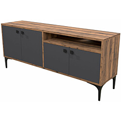 TV-taso Linento Furniture Artemis 1544 saksanpähkinä/antrasiitti