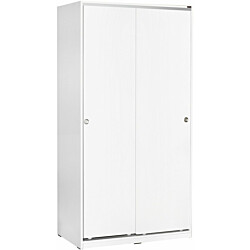 Vaatekaappi liukuovilla Linento Furniture Swd-431-By-2, leveys 94cm, korkeus 182cm, valkoinen
