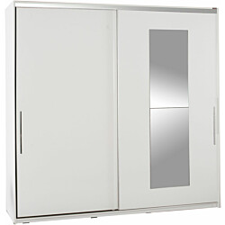 Vaatekaappi liukuovilla Linento Furniture Swd-720-Bb-3, leveys 210cm, korkeus 207cm, valkoinen