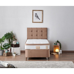 Sänkypaketti Linento Furniture Latte, 80x180cm, vaaleanruskea
