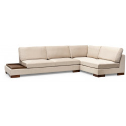 Kulmasohva ja rahi Linento Furniture Tulip, oikea, luonnonvalkoinen