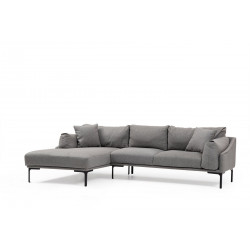 Divaanisohva Linento Furniture Leo, 4-istuttava, vasen, harmaa