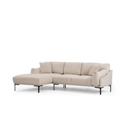 Divaanisohva Linento Furniture Leo, 4-istuttava, vasen, luonnonvalkoinen