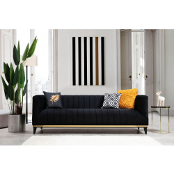 Sohva Linento Furniture Bellino, 3-istuttava, musta