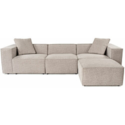 Divaanisohva Linento Furniture Lora, 3-istuttava, oikea, mokka