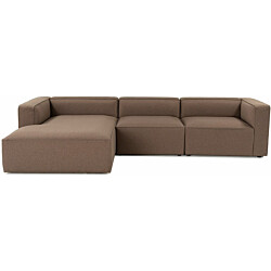Divaanisohva Linento Furniture Mora XL, 3-istuttava, vasen, ruskea