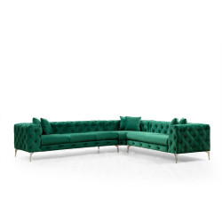 Kulmasohva Linento Furniture Como L, 270x310cm, vihreä