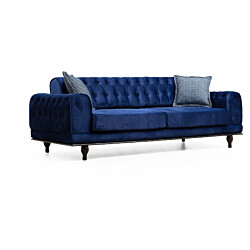 Sohva Linento Furniture Arredo Capitone 3-istuttava sininen