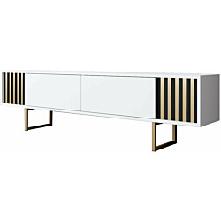 TV-taso Linento Furniture Gold Line, 180cm, valkoinen