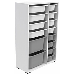 Lastenhuoneen laatikosto Linento Furniture Rine, 69.5x109cm, valkoinen/harmaa
