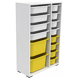 Lastenhuoneen laatikosto Linento Furniture Rine, 69.5x109cm, valkoinen/keltainen