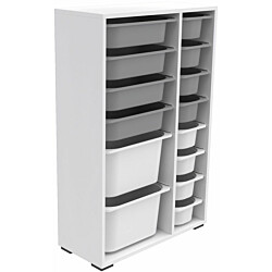 Lastenhuoneen laatikosto Linento Furniture Rine, 69.5x109cm, harmaa/valkoinen