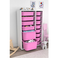 Lastenhuoneen laatikosto Linento Furniture Rine, 69.5x109cm, pinkki