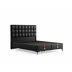 Säilytyssänky + sängynpääty Linento Furniture Carine, 150x200cm, ilman patjaa, musta