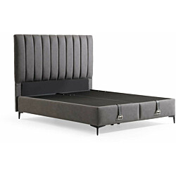 Säilytyssänky + sängynpääty Linento Furniture Leonora, 180x200cm, ilman patjaa, harmaa