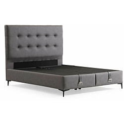 Säilytyssänky + sängynpääty Linento Furniture Marvel, 90x190cm, ilman patjaa, harmaa