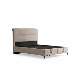 Säilytyssänky + sängynpääty Linento Furniture Mia, 90x190cm, ilman patjaa, vaaleanruskea