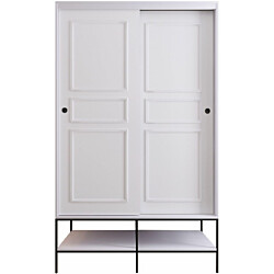 Vaatekaappi liukuovilla Linento Furniture Martin, 120cm, valkoinen