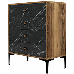 Lipasto Linento Furniture Lizbon 541 pähkinä/musta marmori
