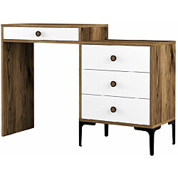 Meikkipöytä Linento Furniture Lizbon 551 pähkinä/valkoinen