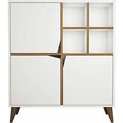 Lipasto Linento Furniture Pulse valkoinen/pähkinä