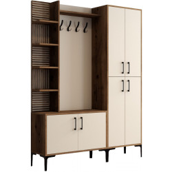 Säilytyskokonaisuus Linento Furniture Viyana 150cm, ruskea/valkoinen
