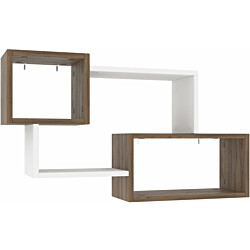Seinähylly Linento Furniture Ayder, ruskea/valkoinen