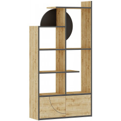 Kirjahylly Linento Furniture Half, antrasiitti/tammi