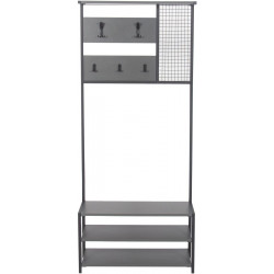 Säilytyskokonaisuus eteiseen Linento Furniture Nomad Portmanto, musta/harmaa