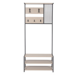 Säilytyskokonaisuus eteiseen Linento Furniture Nomad Portmanto, musta/beige
