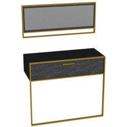 Sivupöytä ja peili Linento Furniture Polka, musta
