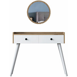 Meikkipöytä Linento Furniture BJ103 2233 valkoinen/pähkinä