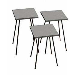 Sarjapöytä kolmiosainen Linento Furniture LZ1-RG harmaa/musta